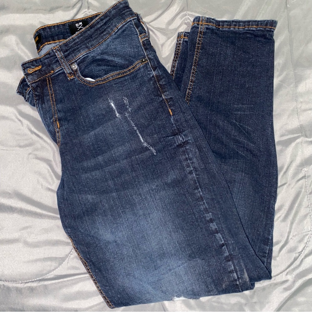 Ring Of Fire Dark Blue Ripped Jeans